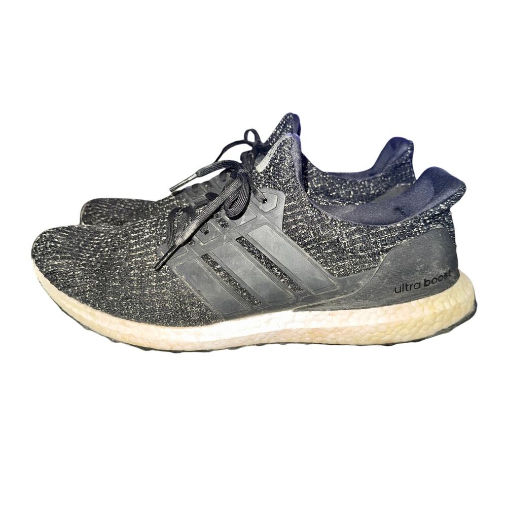 Adidas Ultra Boost 4.0 Sneakers Men's Size 14 Black White Speckle Knit Shoes